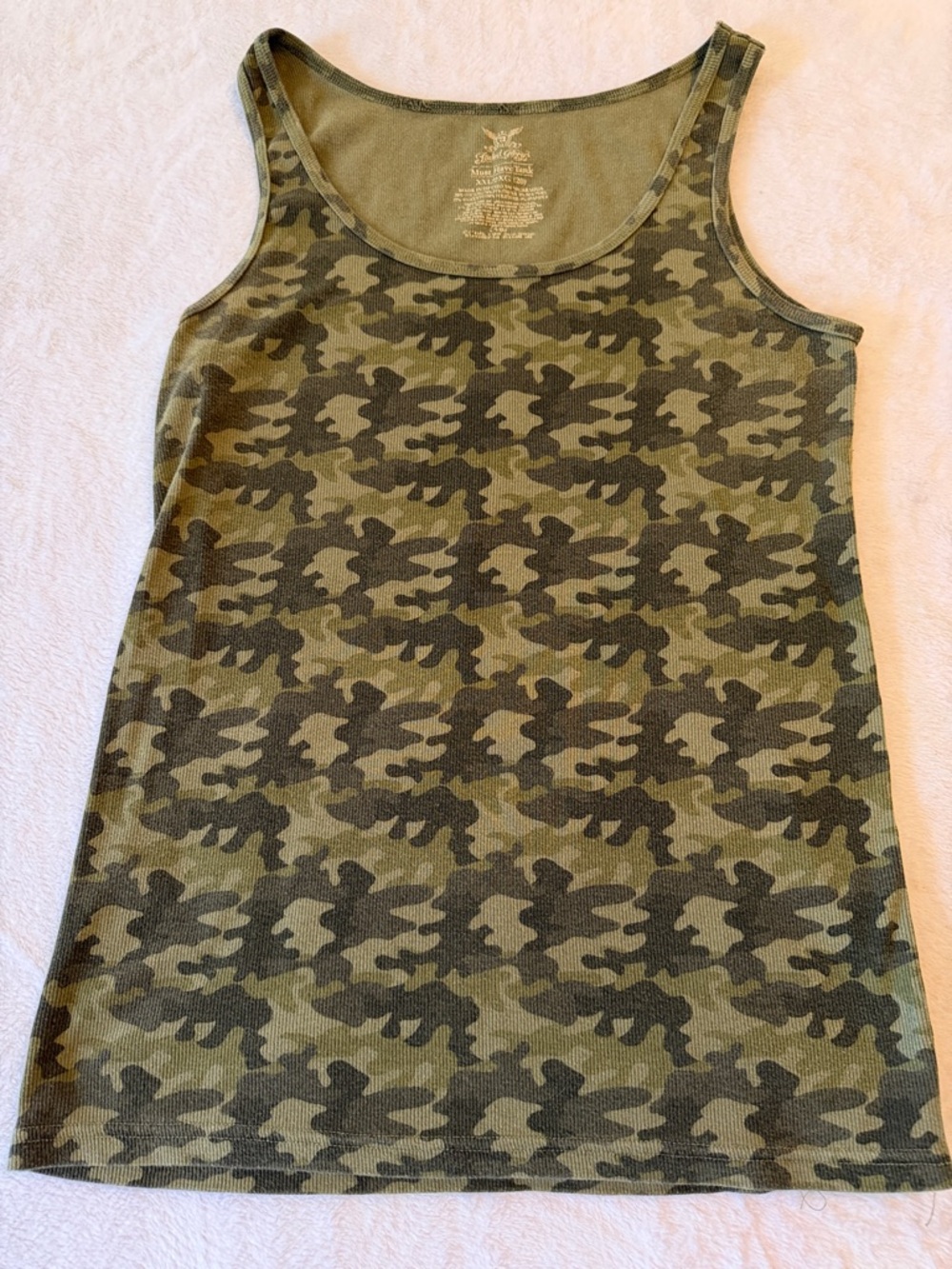 Faded Glory Olive Green Camo Scoop Neck Tank
